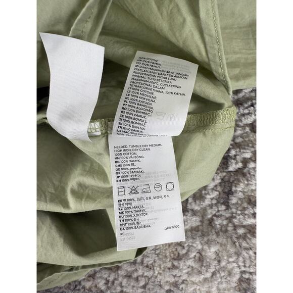 H&M Divided Sz S Oversized Button-Up Top Long Sleeve Shirt Neutral Loose-Fit - Picture 8 of 9